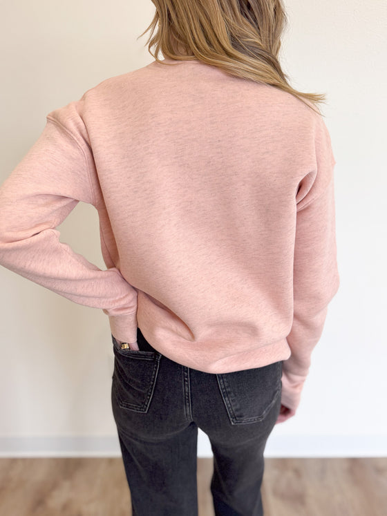 Romee Ribbon Crewneck in Rose