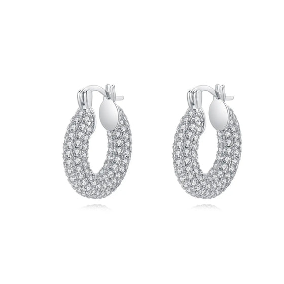 Sahira Connie Pave Hoop Earrings