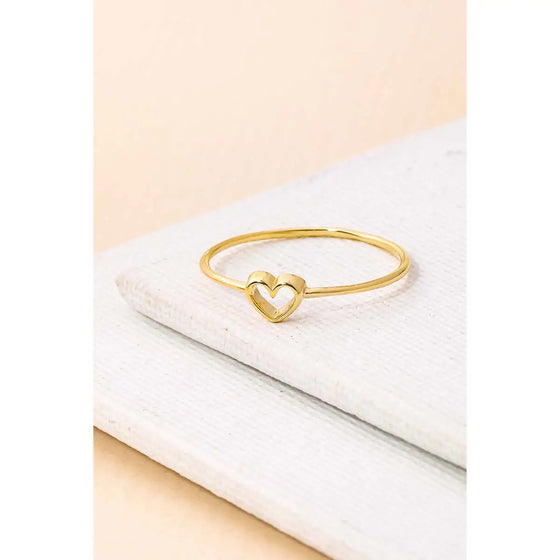 Millie Dainty Open Heart Ring in Gold
