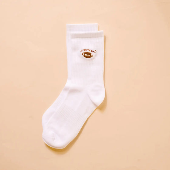 Embroidered Crew Socks - It's Game Day