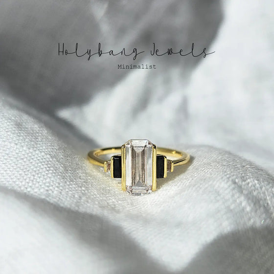 Blake Emerald Cut Statement Ring in Gold