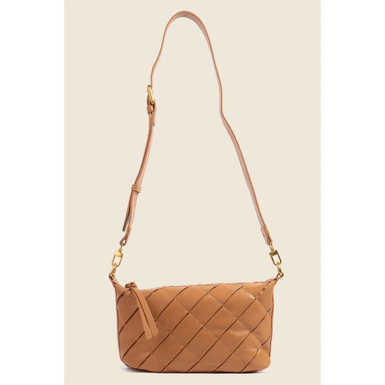 Wisteria Woven Handbag in Camel