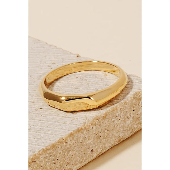 Norah Flat Sided Ring in Gold