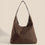 Leonora Suede Hobo Bag in Dark Brown