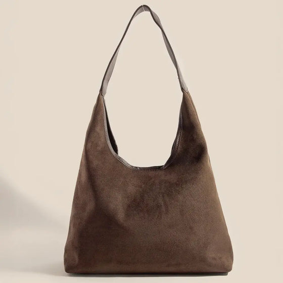 Leonora Suede Hobo Bag in Dark Brown