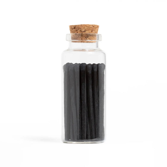 Medium Corked Vial Matches - All Black