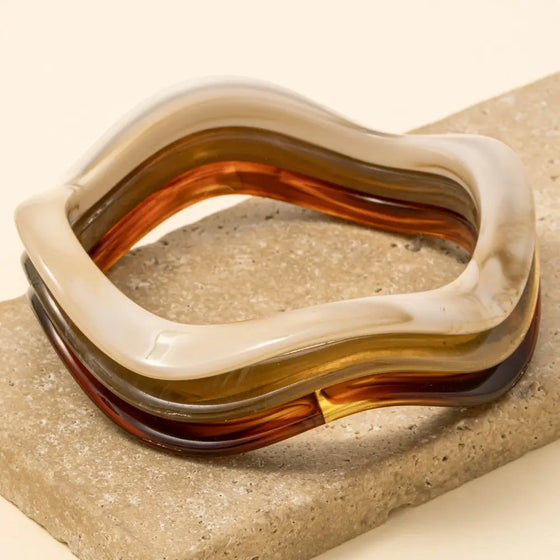 Christine Wavy Resin Bracelet Set