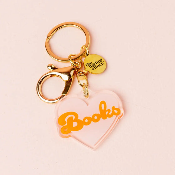 Acrylic Keychain - Heart Books