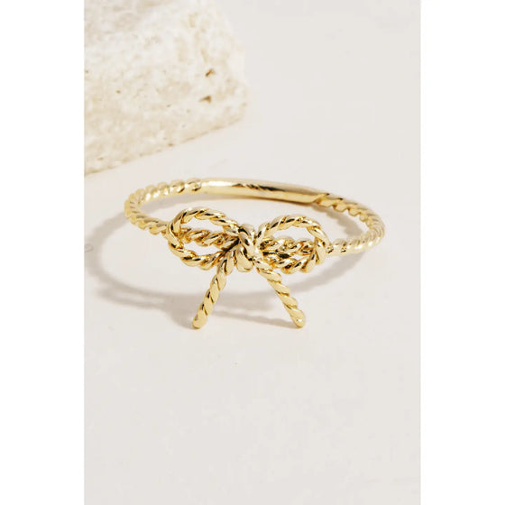 Leigh Twisted Bow Ring in Gold