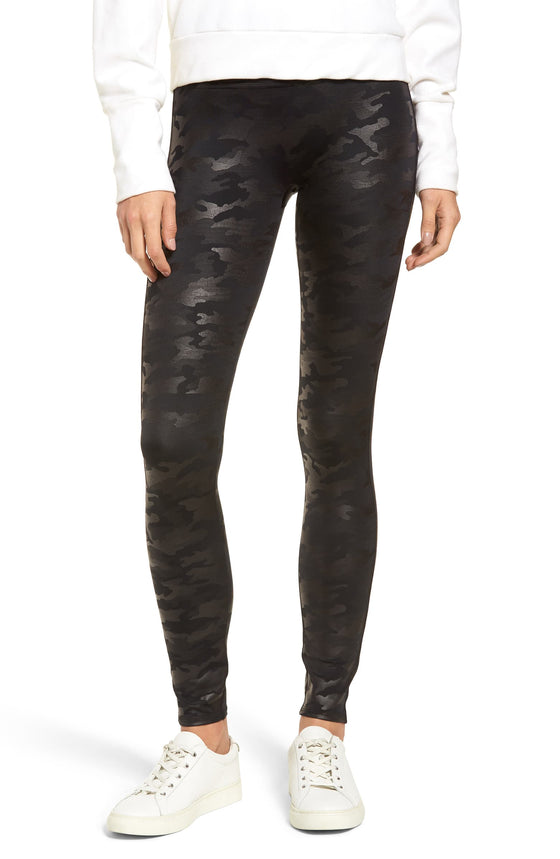 Spanx Faux Leather Camo Leggings