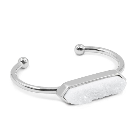 KA Quartz Bangle - Silver and White