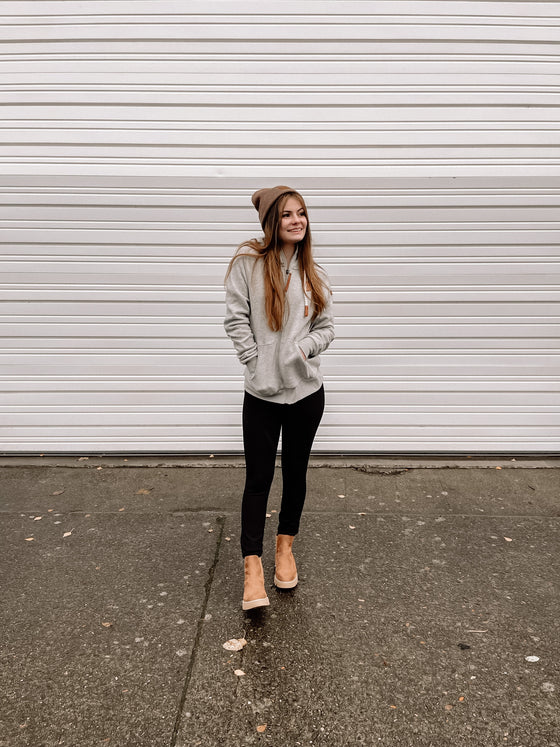 Rebekah Front Zip Sweatshirt in Heather Grey