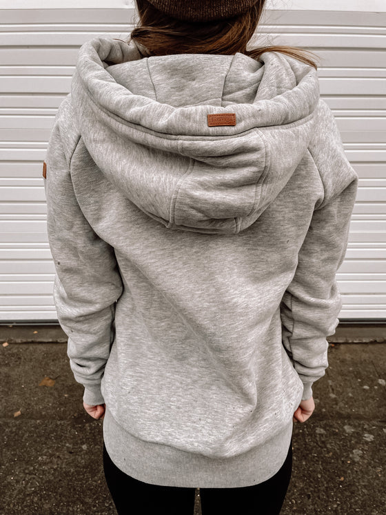 Rebekah Front Zip Sweatshirt in Heather Grey