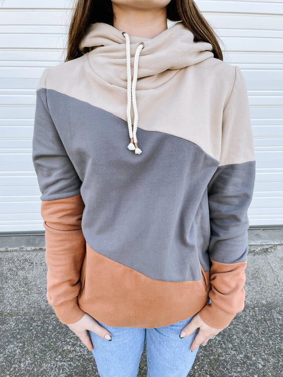 Jade Orange Colorblock Sweatshirt