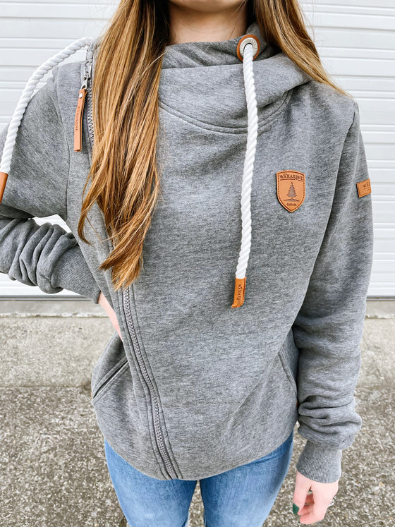 Juniper Side Zip Hoodie in Charcoal