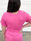 Raya Banded Short Sleeve Top in Fushia