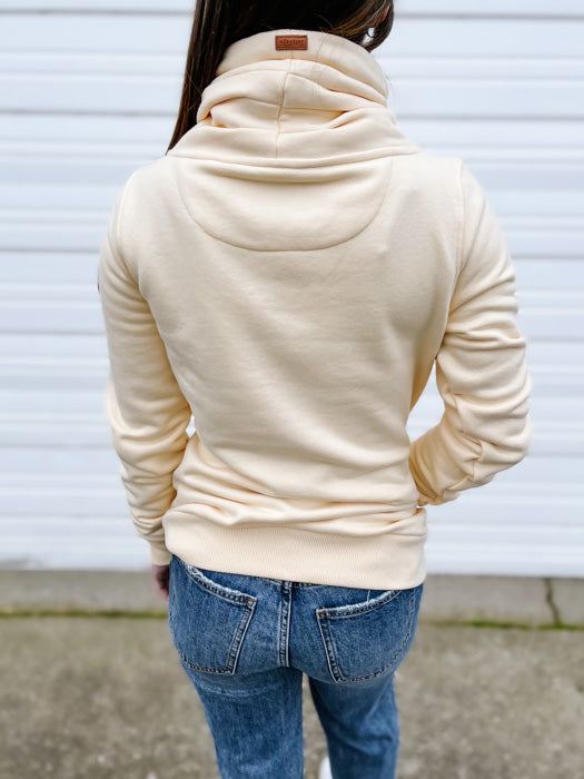 Cassandra Cowl Neck Sweatshirt in Melon