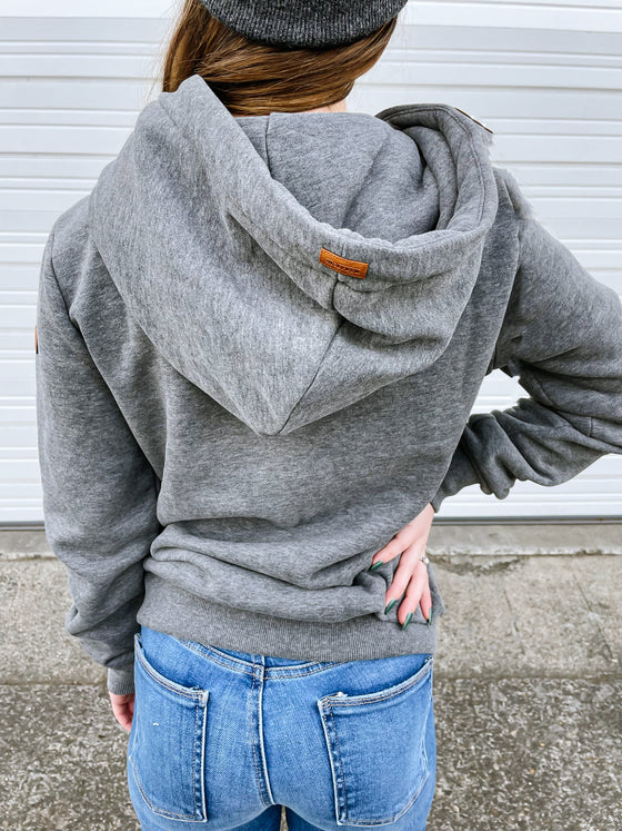 Juniper Side Zip Hoodie in Charcoal